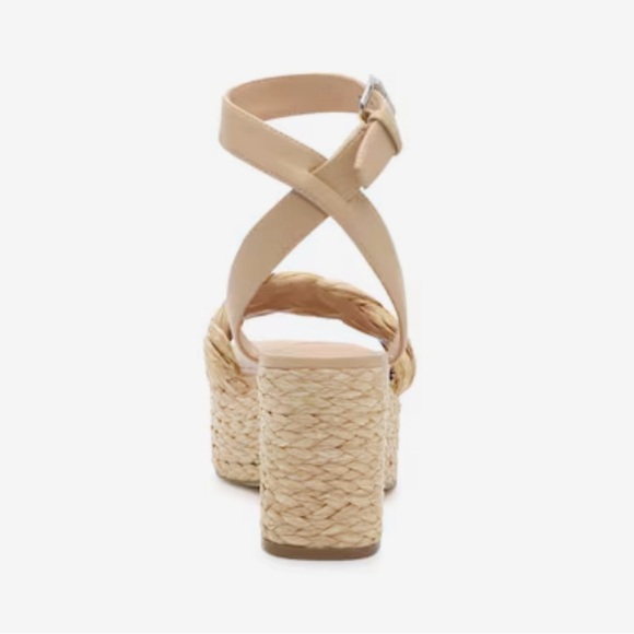 Marc Fisher $99 Steel Sandal BOHO Jute Raffia Block Heel Platform Size 10 NWT - Picture 5 of 9